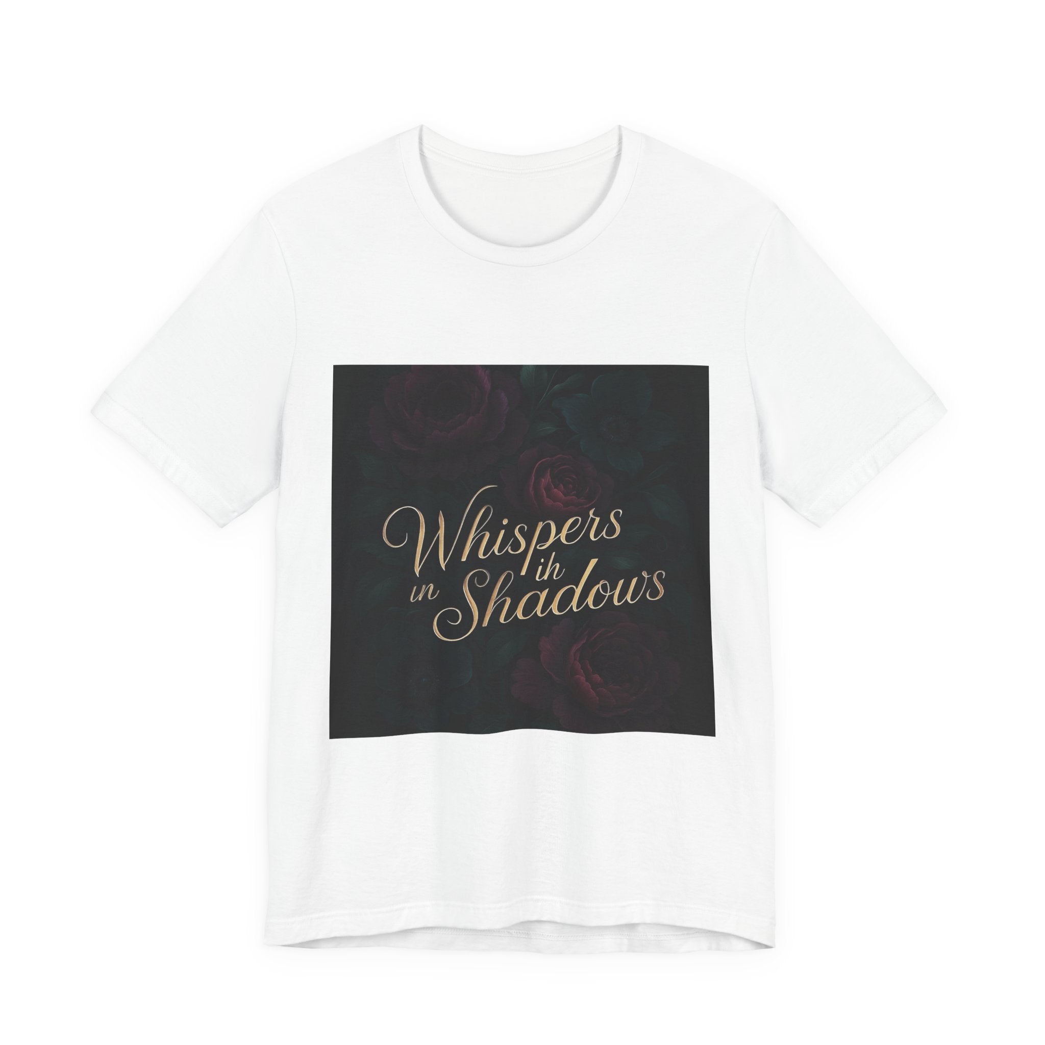 Whispers in the Shadows Graphic Tee — Gothic Floral Bookish Shirt