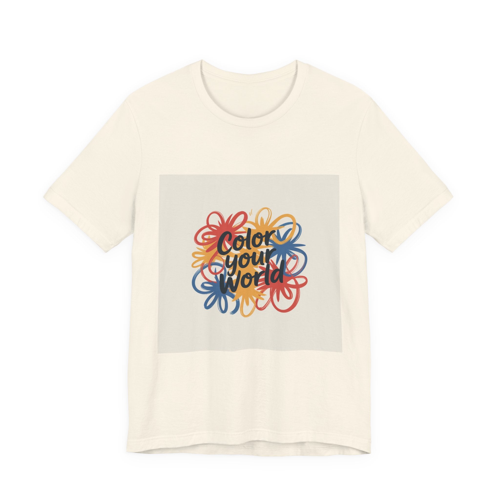 Color Your World Floral Graphic Tee — Positive Inspirational Short Sleeve Shirt