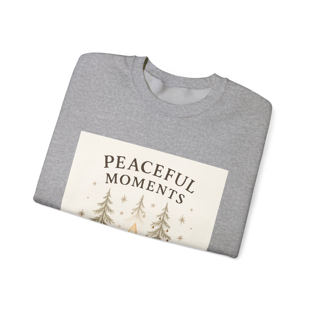 Peaceful Moments Candle Sweatshirt — Cozy Holiday Forest Crewneck