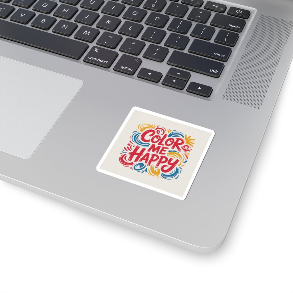 Color Me Happy Sticker — Bright Hand-Lettered Vinyl Decal