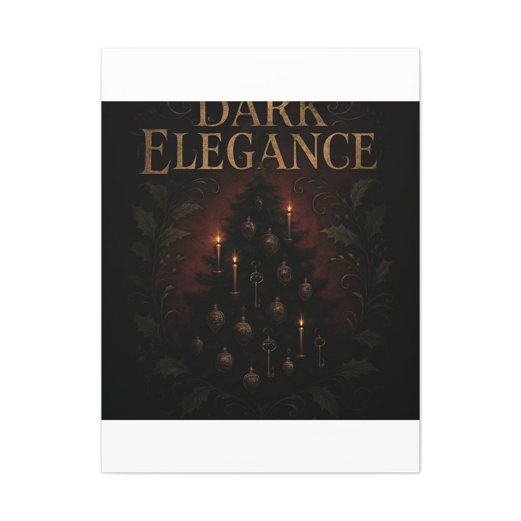 Elegance Christmas Canvas Wall Art — Vintage Candlelit Tree Matte Stretched Print