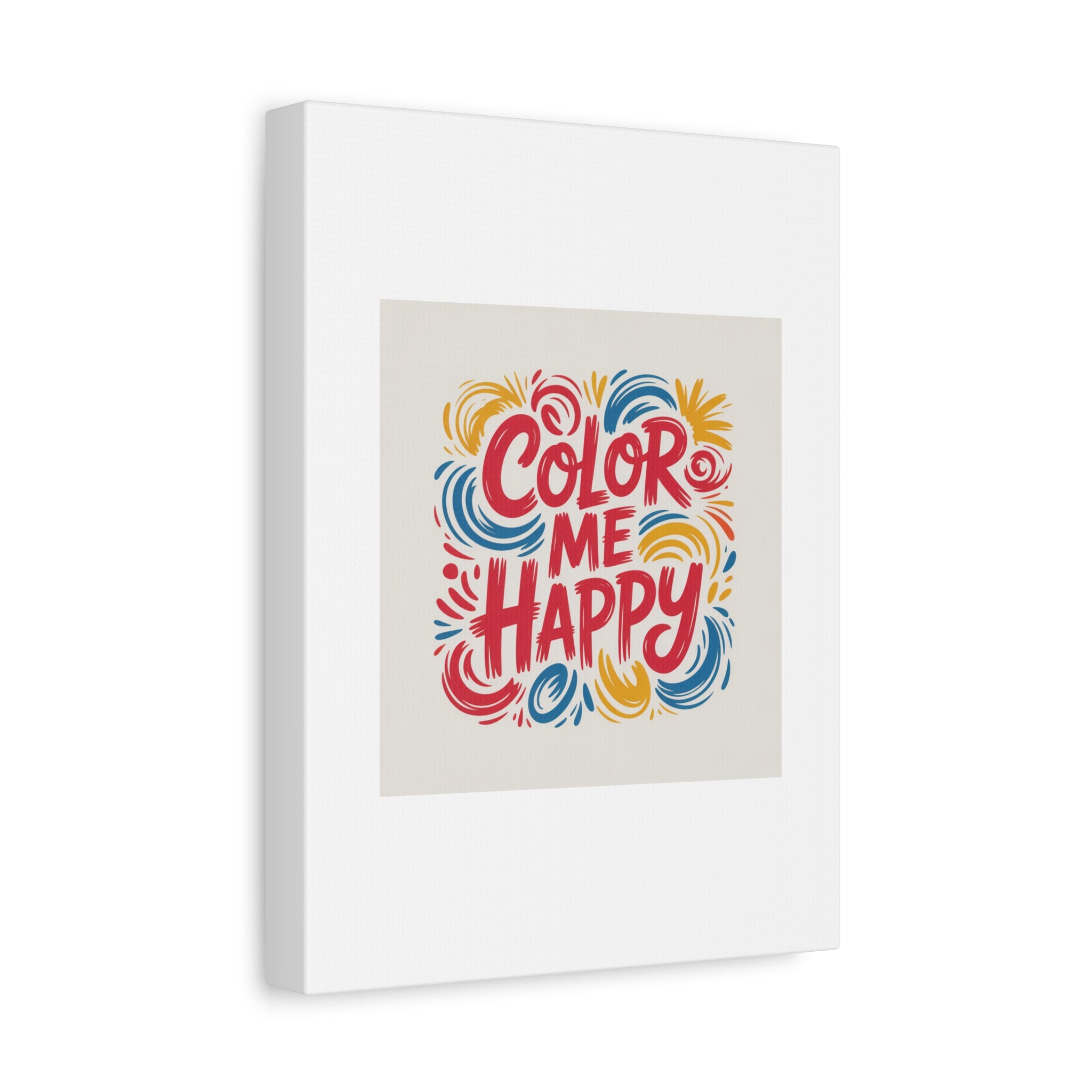 Color Me Happy Canvas Wall Art — Bright Hand-Lettered Inspirational Print