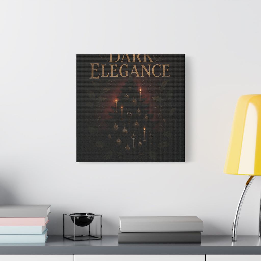 Elegance Christmas Canvas Wall Art — Vintage Candlelit Tree Matte Stretched Print