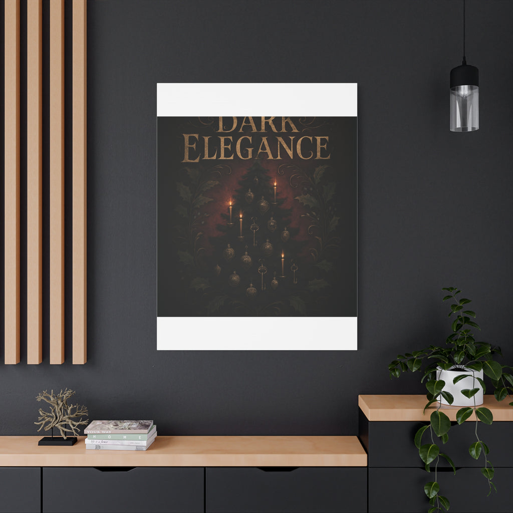 Elegance Christmas Canvas Wall Art — Vintage Candlelit Tree Matte Stretched Print