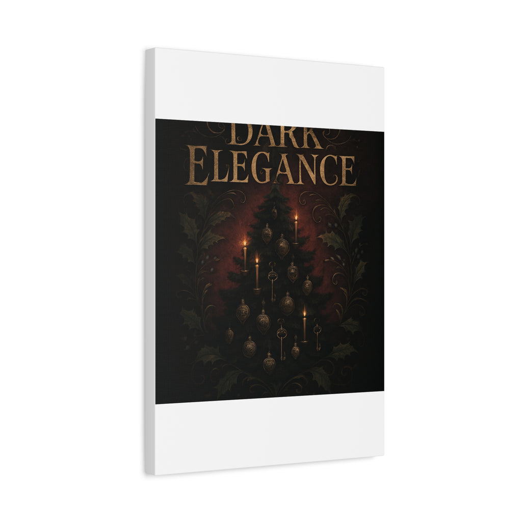 Elegance Christmas Canvas Wall Art — Vintage Candlelit Tree Matte Stretched Print