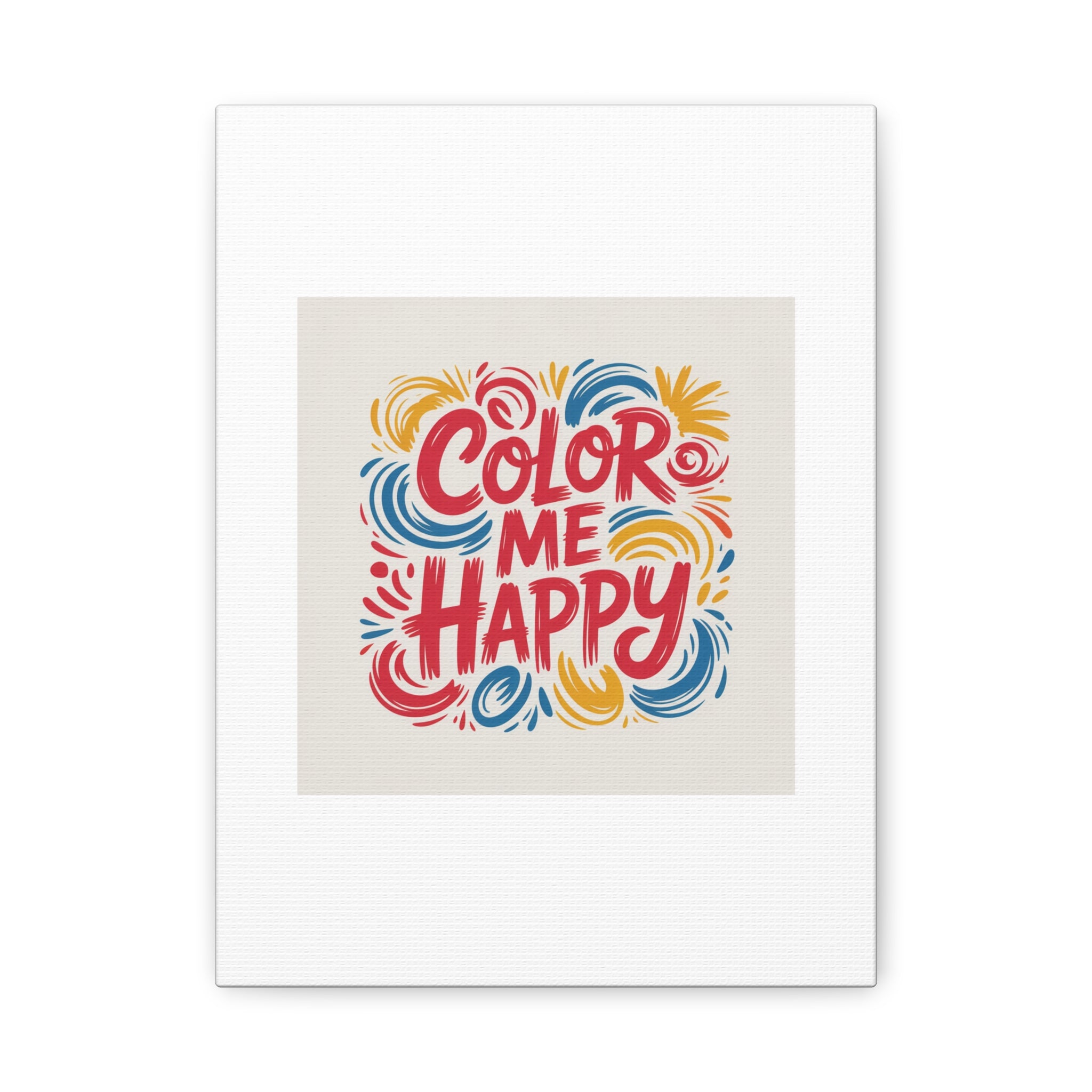 Color Me Happy Canvas Wall Art — Bright Hand-Lettered Inspirational Print