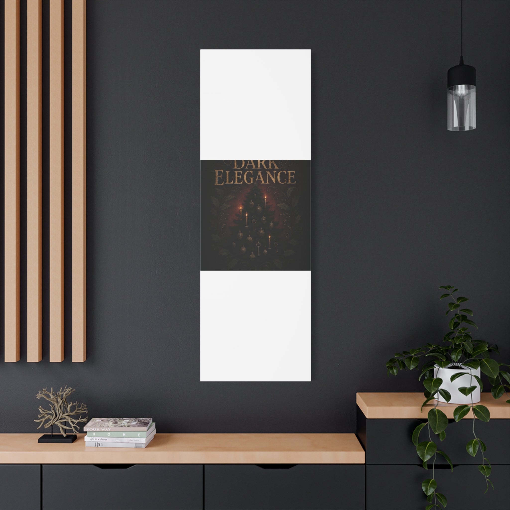 Elegance Christmas Canvas Wall Art — Vintage Candlelit Tree Matte Stretched Print