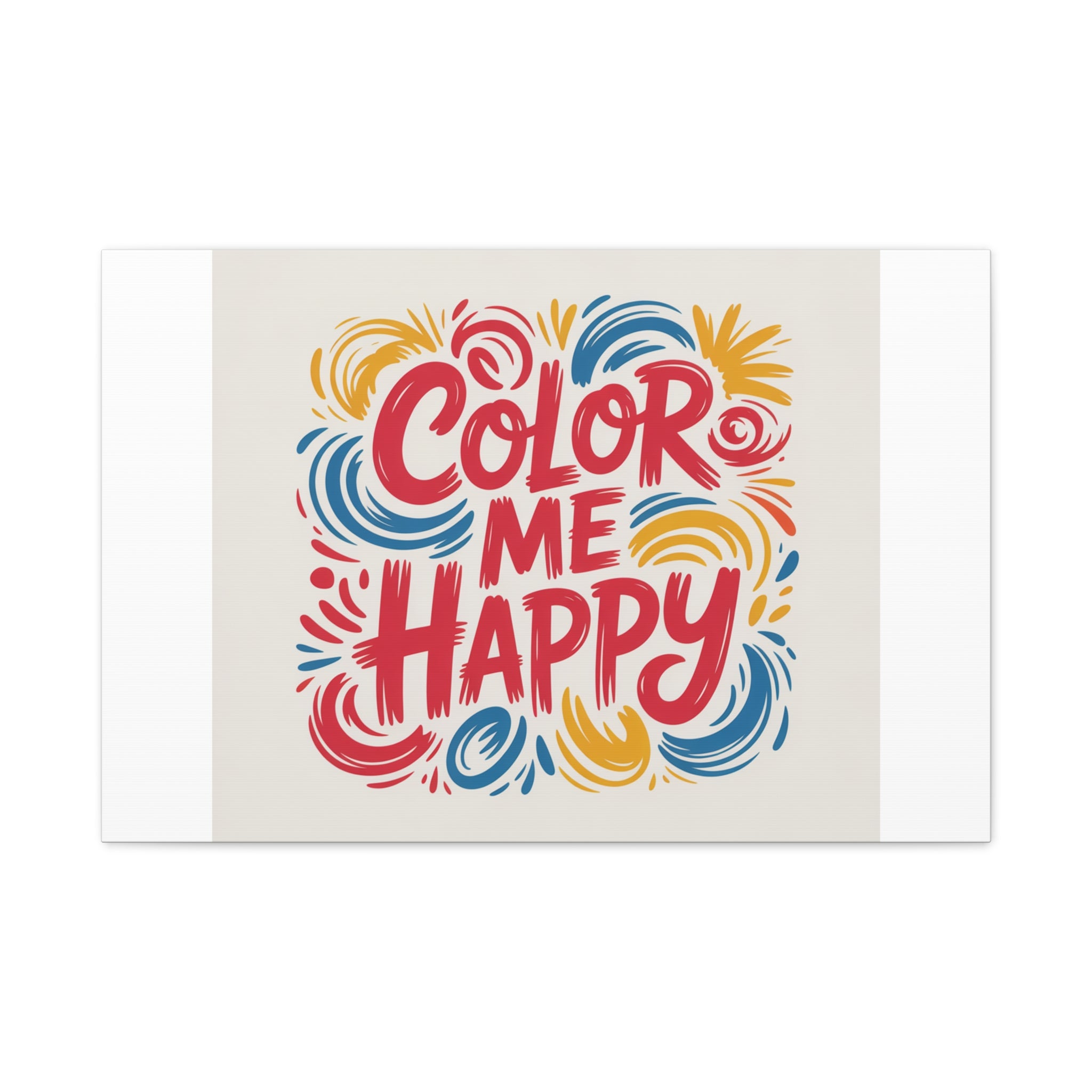 Color Me Happy Canvas Wall Art — Bright Hand-Lettered Inspirational Print