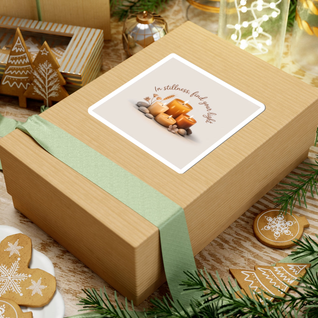 Calming Candle Sticker — "In Stillness, Find Your Light" Aromatic Meditation Decal