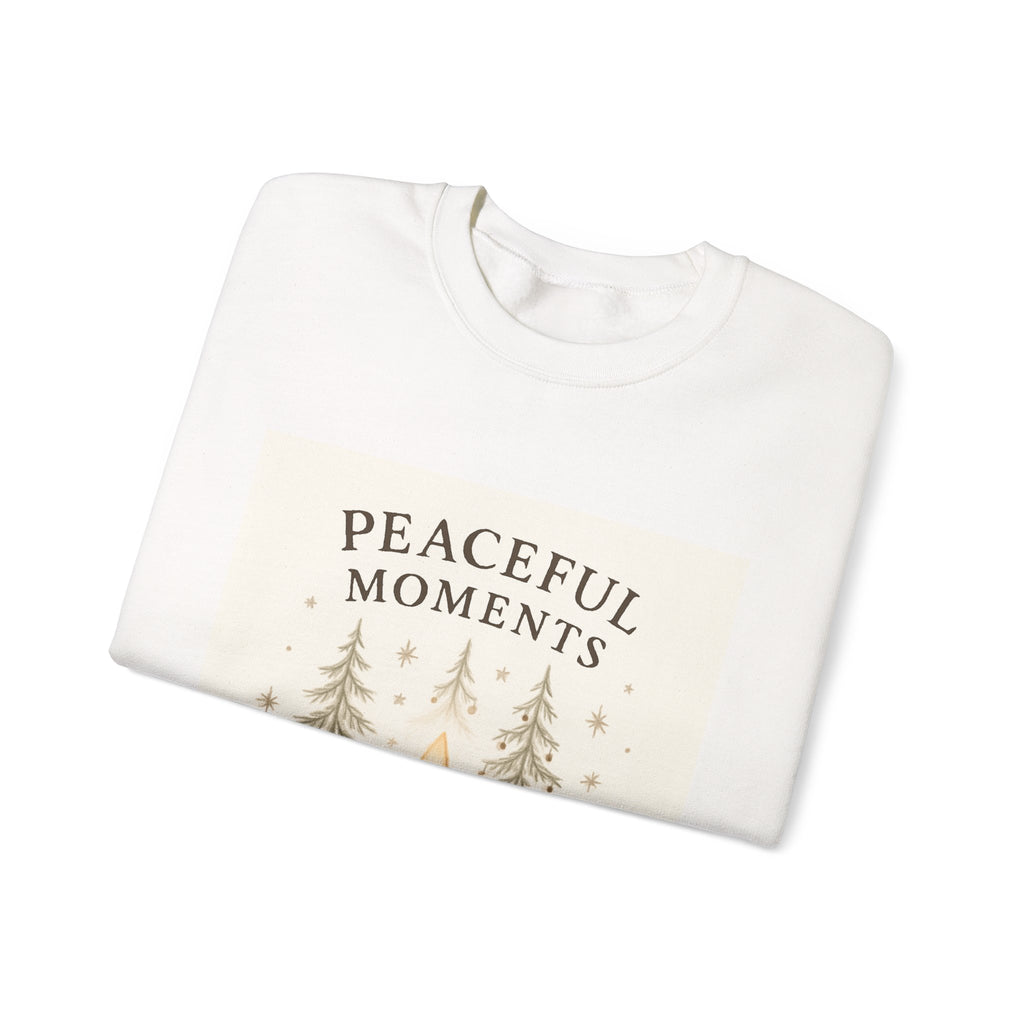 Peaceful Moments Candle Sweatshirt — Cozy Holiday Forest Crewneck