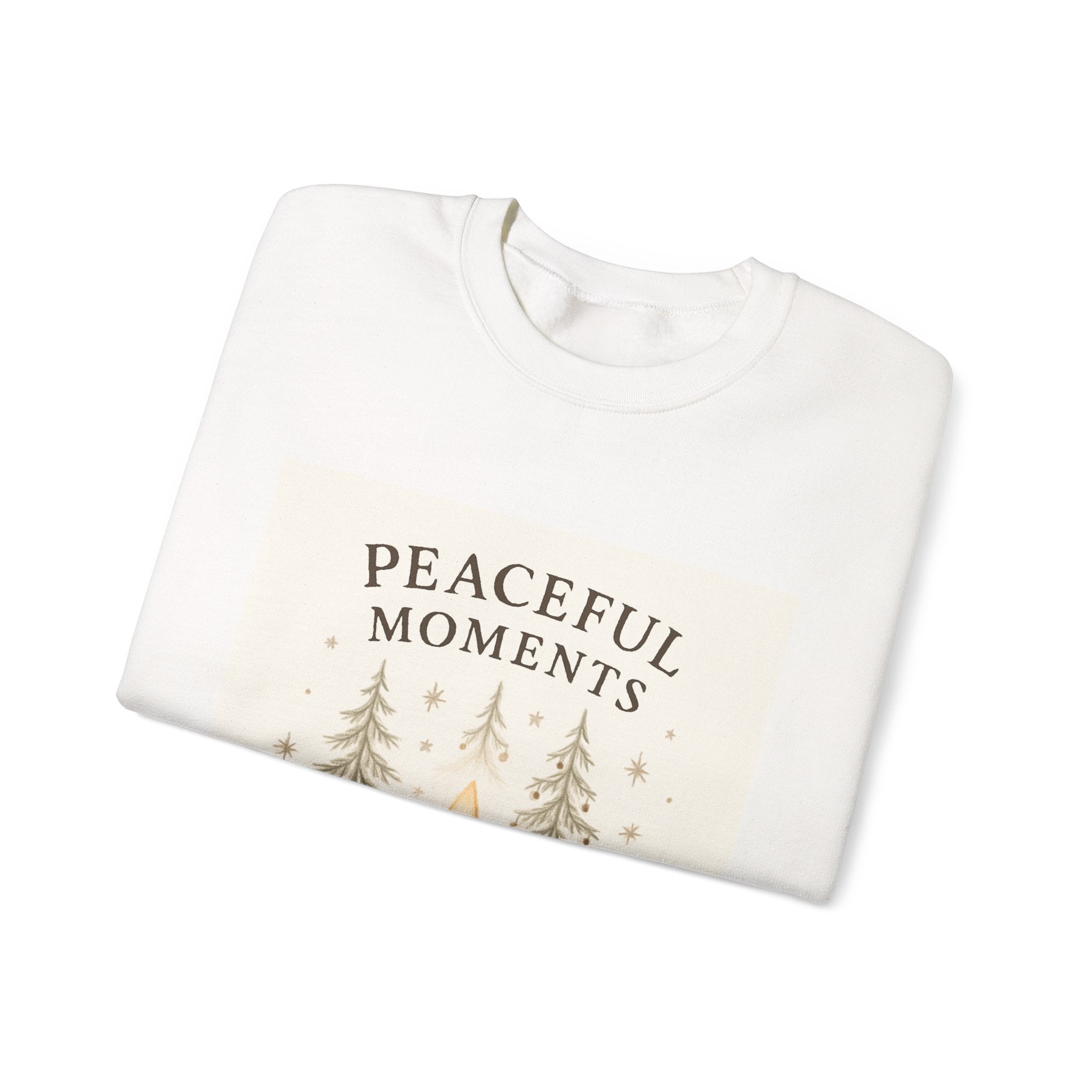 Peaceful Moments Candle Sweatshirt — Cozy Holiday Forest Crewneck