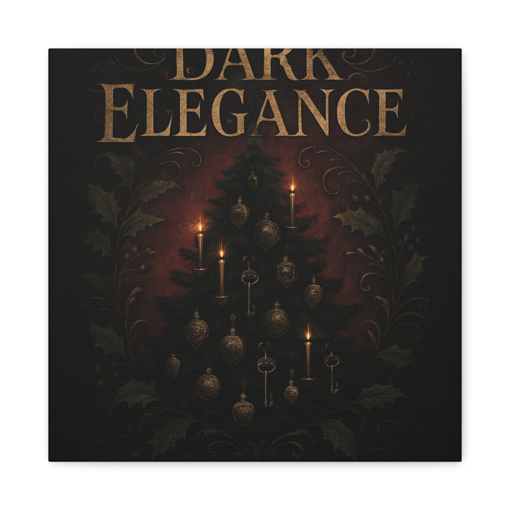 Elegance Christmas Canvas Wall Art — Vintage Candlelit Tree Matte Stretched Print