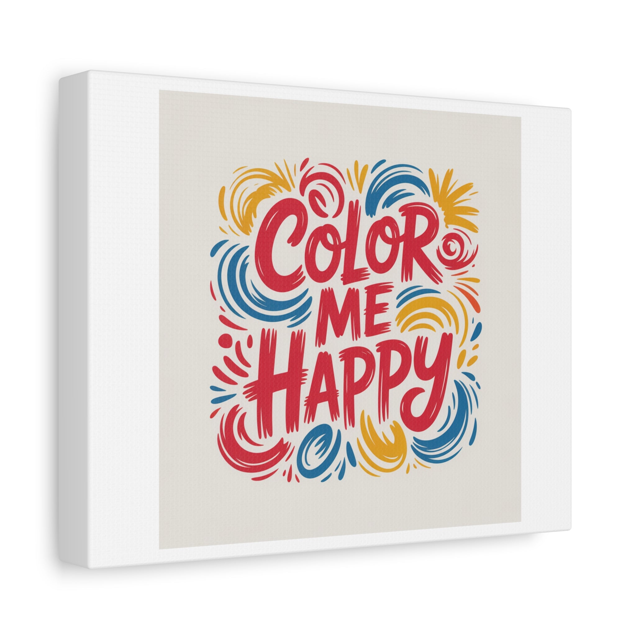 Color Me Happy Canvas Wall Art — Bright Hand-Lettered Inspirational Print