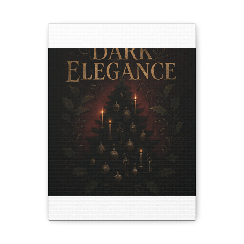 Elegance Christmas Canvas Wall Art — Vintage Candlelit Tree Matte Stretched Print
