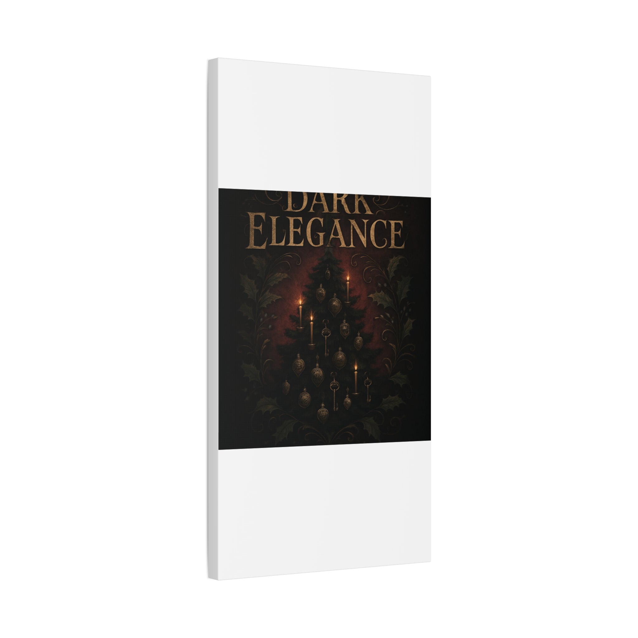 Elegance Christmas Canvas Wall Art — Vintage Candlelit Tree Matte Stretched Print