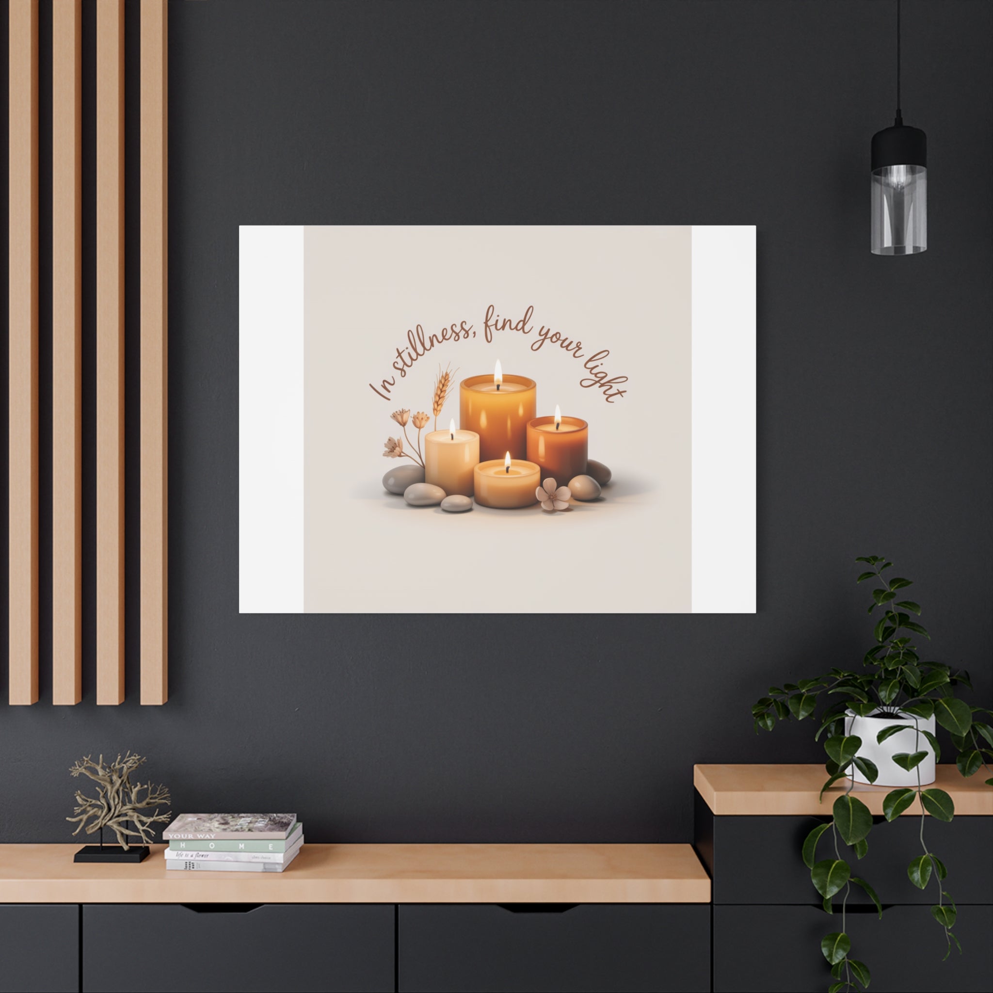 Canvas Wall Art - "In Stillness, Find Your Light" Candle Print
