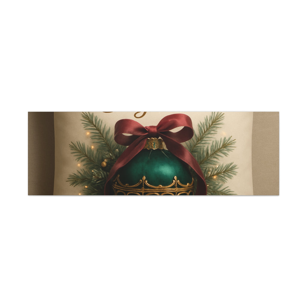 Festive Elegance Christmas Canvas Wall Art — Green Ornament Holiday Decor