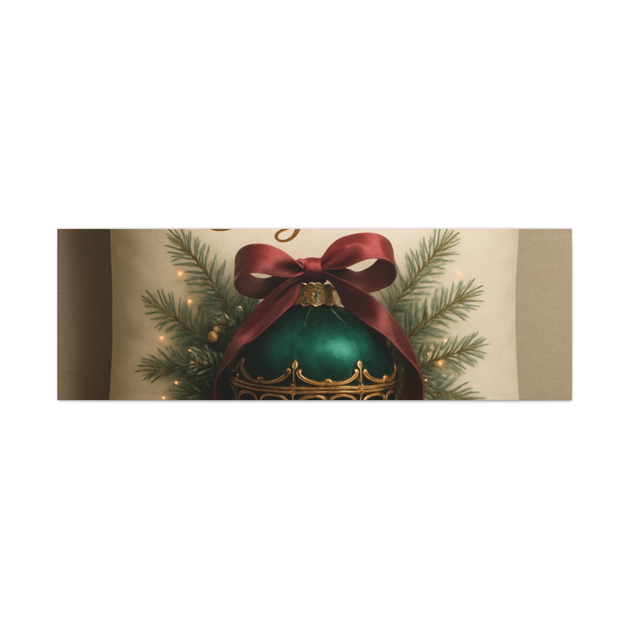 Festive Elegance Christmas Canvas Wall Art — Green Ornament Holiday Decor