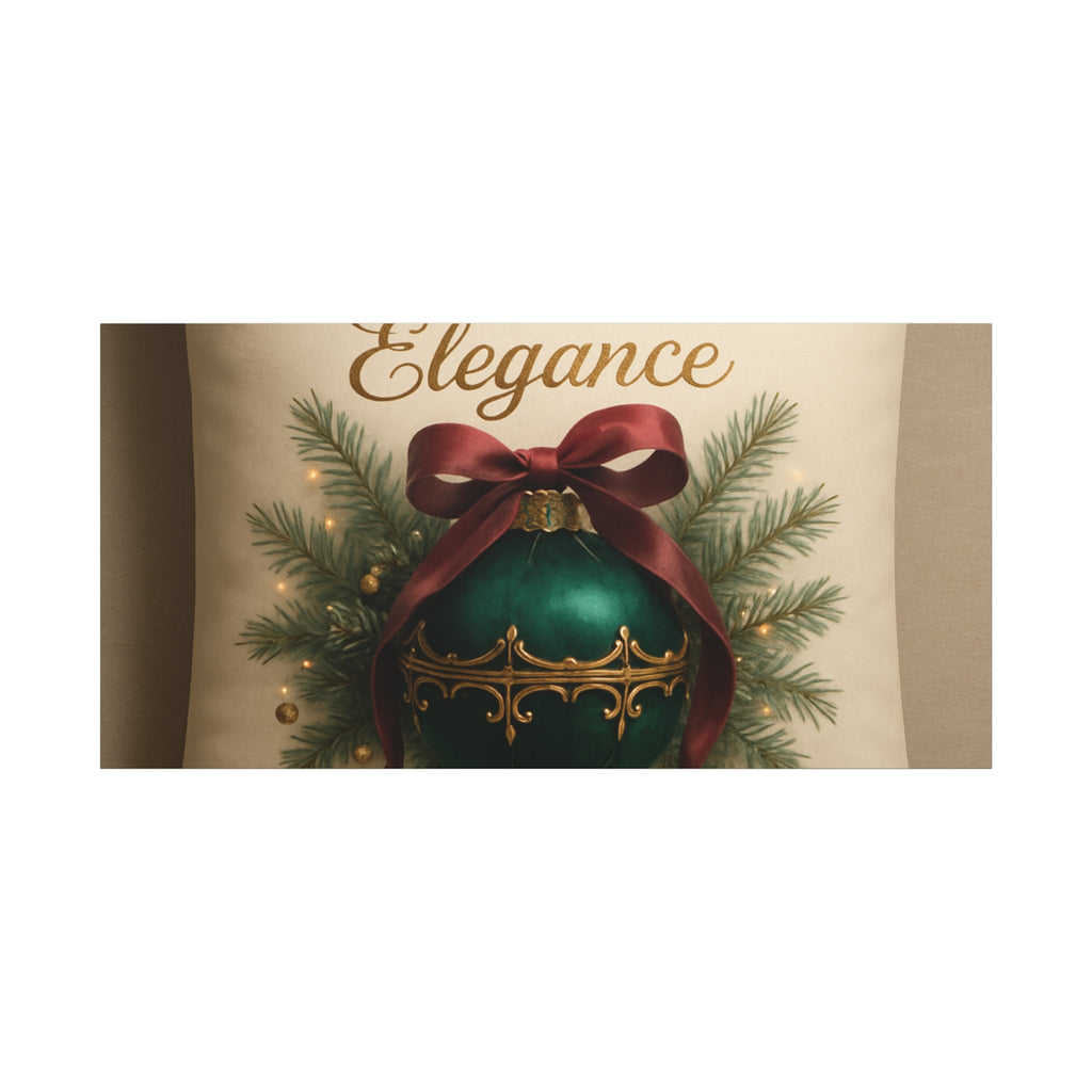 Festive Elegance Christmas Canvas Wall Art — Green Ornament Holiday Decor