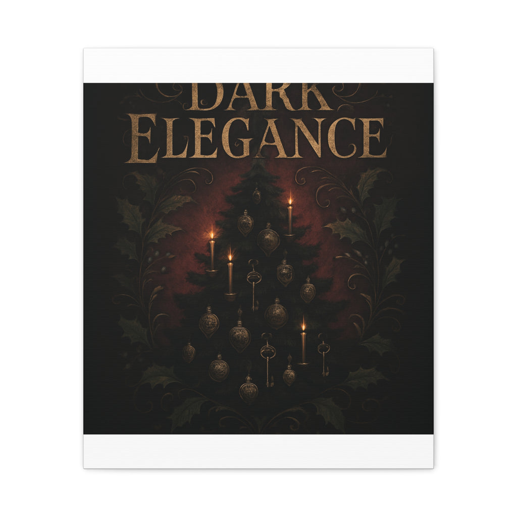 Elegance Christmas Canvas Wall Art — Vintage Candlelit Tree Matte Stretched Print