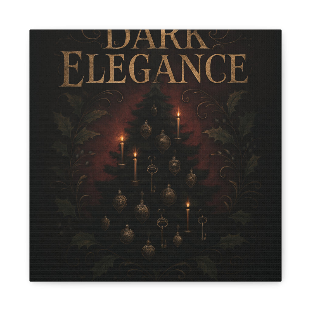Elegance Christmas Canvas Wall Art — Vintage Candlelit Tree Matte Stretched Print
