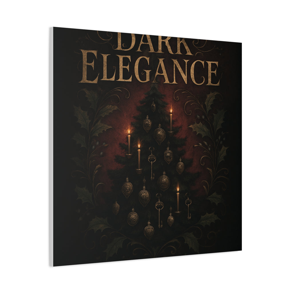 Elegance Christmas Canvas Wall Art — Vintage Candlelit Tree Matte Stretched Print