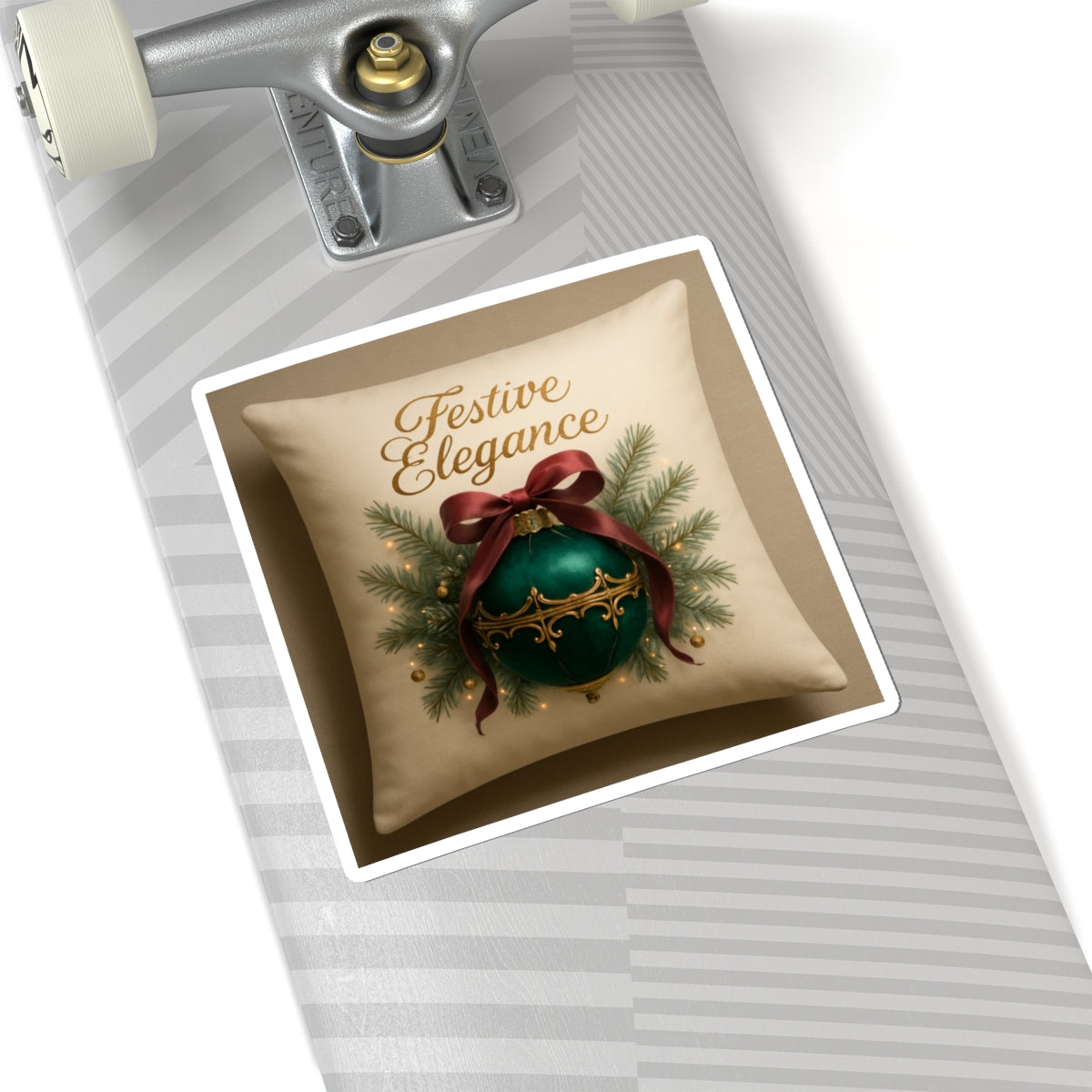 Festive Elegance Holiday Ornament Sticker — Kiss-Cut Christmas Decal