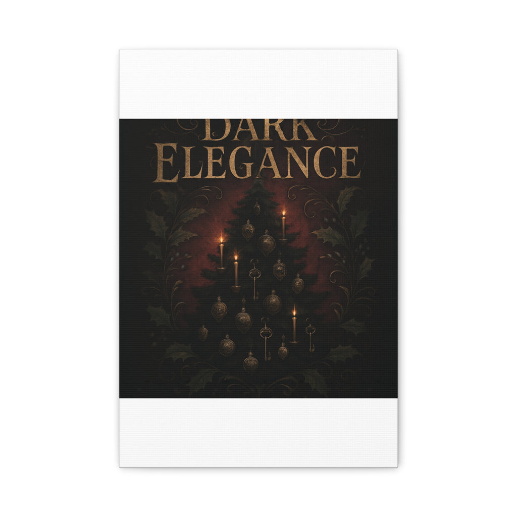 Elegance Christmas Canvas Wall Art — Vintage Candlelit Tree Matte Stretched Print