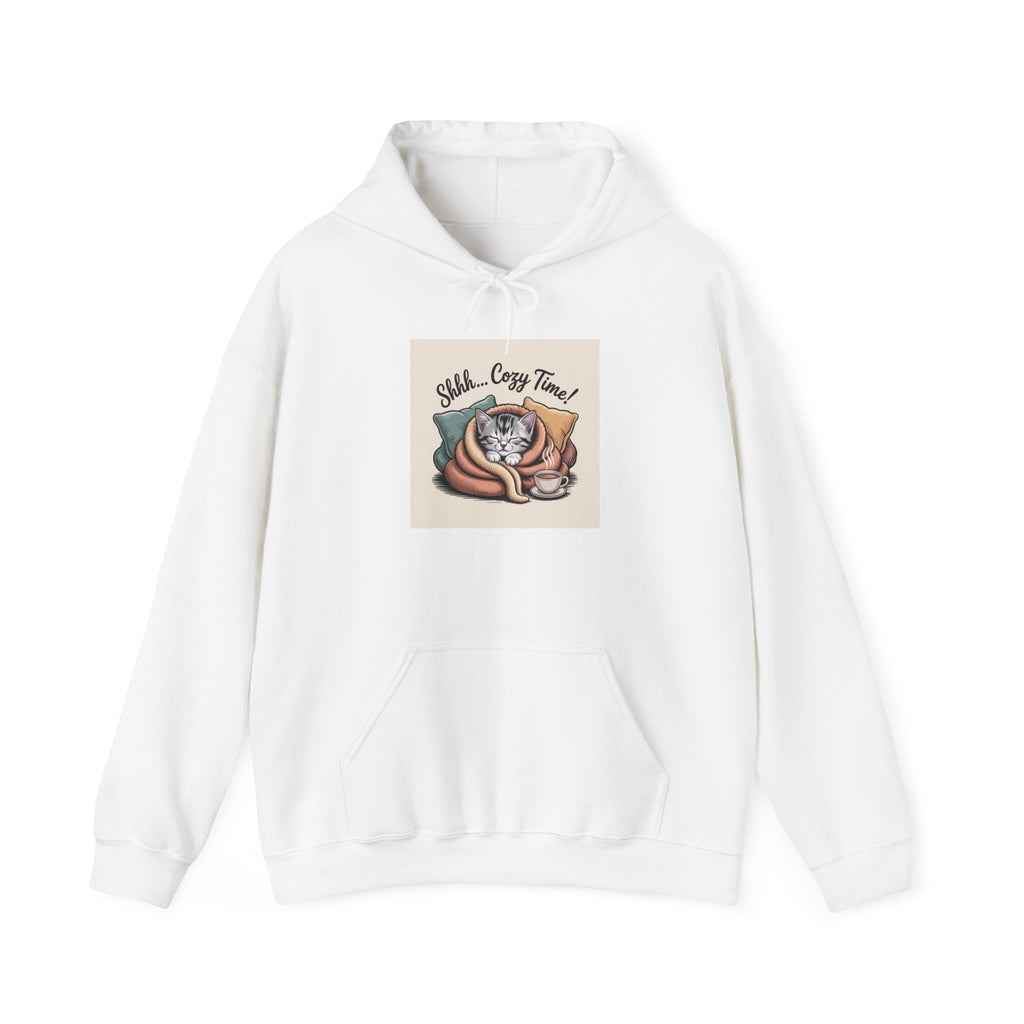 Cat Nap Hoodie – "Shh... Cozy Time!" Cute Sleeping Cat Graphic Sweatshirt