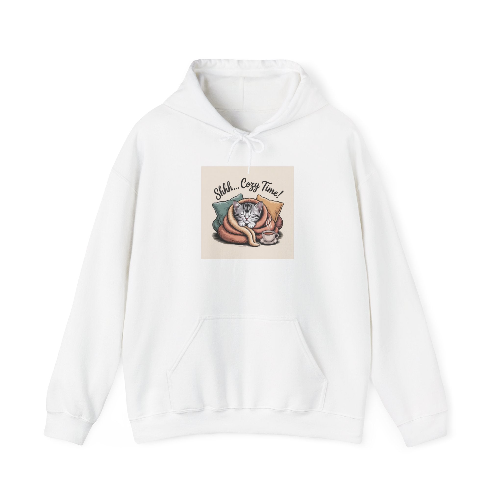 Cat Nap Hoodie – "Shh... Cozy Time!" Cute Sleeping Cat Graphic Sweatshirt