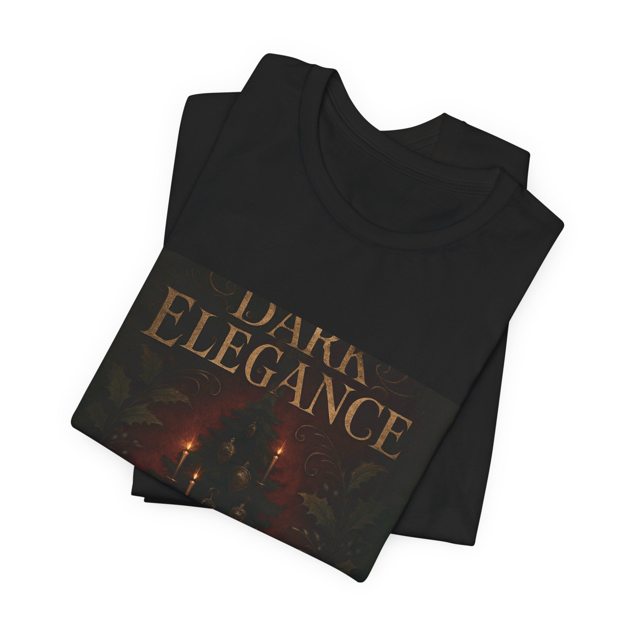 Dark Elegance Tee - Gothic Candlelight Graphic Shirt