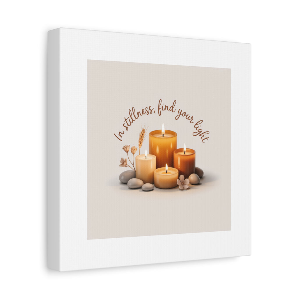 Canvas Wall Art - "In Stillness, Find Your Light" Candle Print