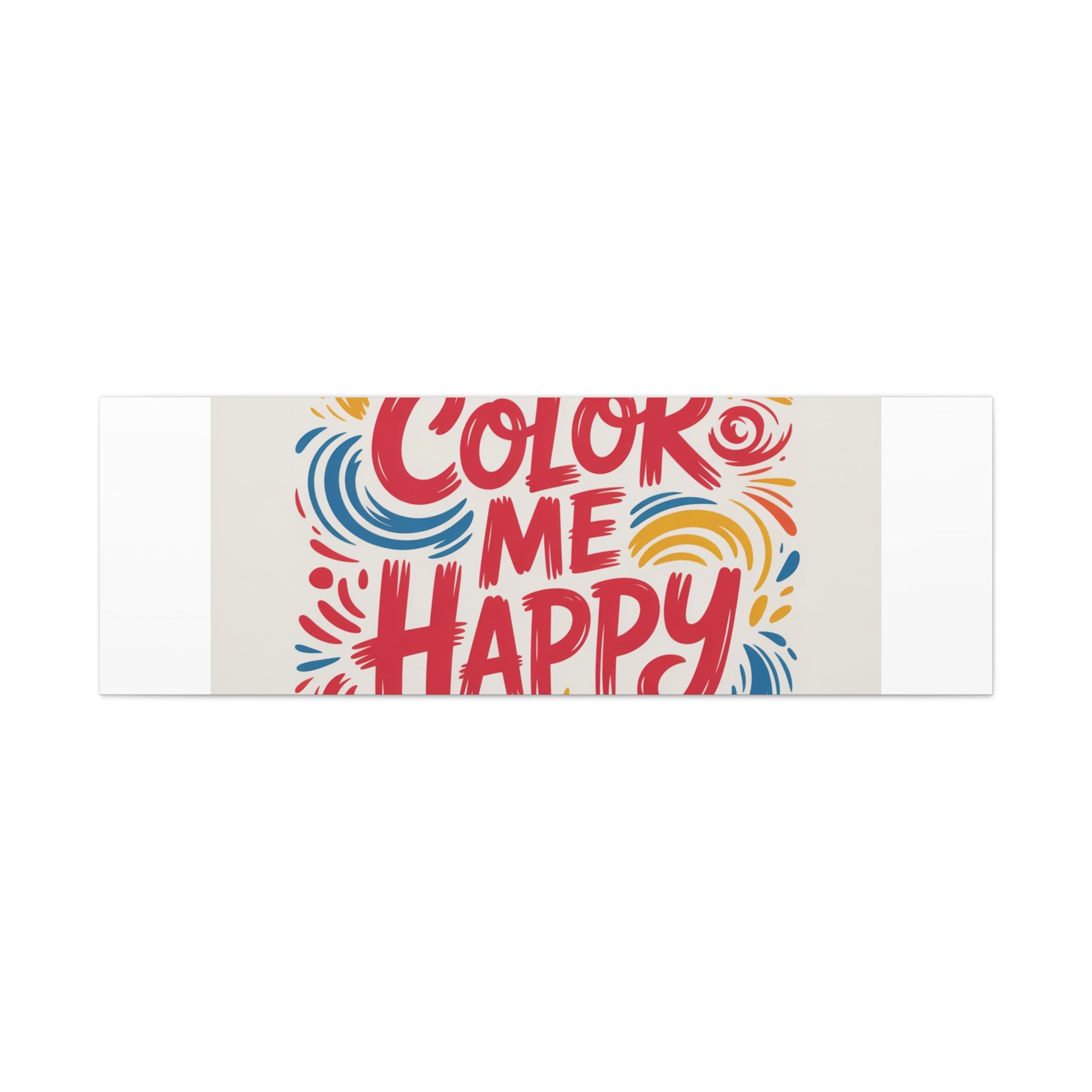 Color Me Happy Canvas Wall Art — Bright Hand-Lettered Inspirational Print