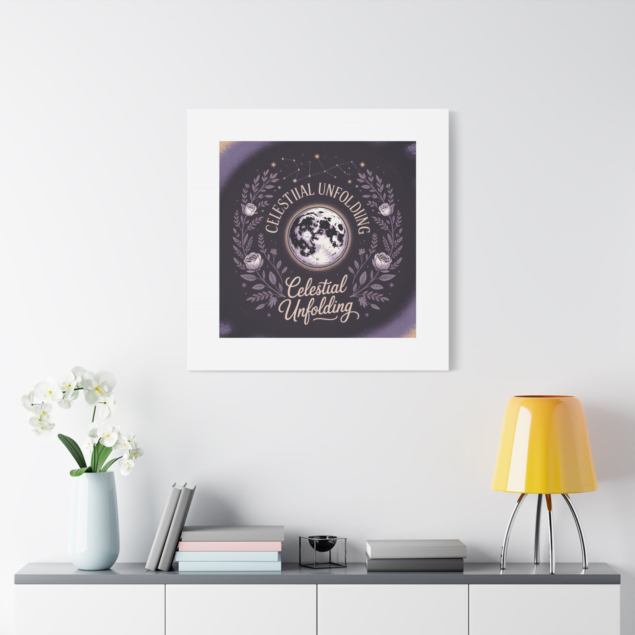 Celestial Unfolding Moon Art Canvas