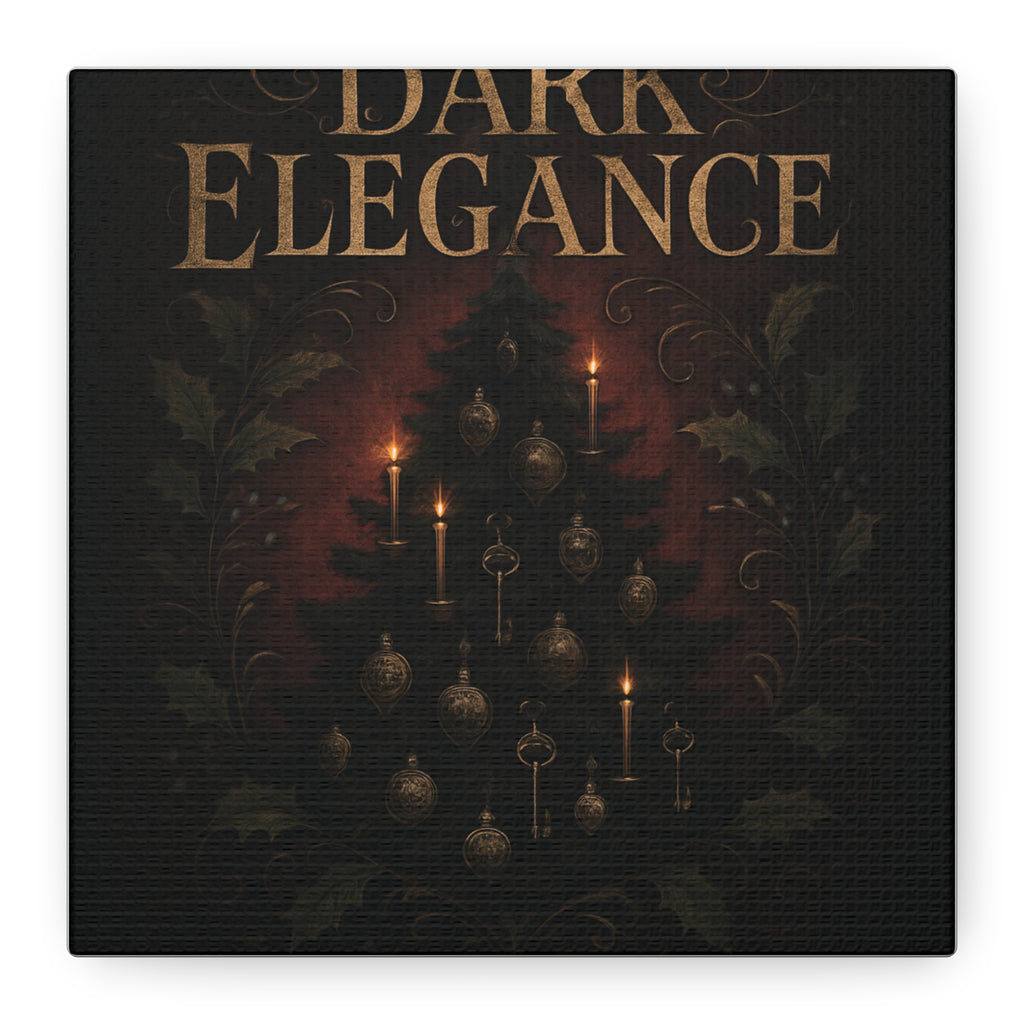 Elegance Christmas Canvas Wall Art — Vintage Candlelit Tree Matte Stretched Print
