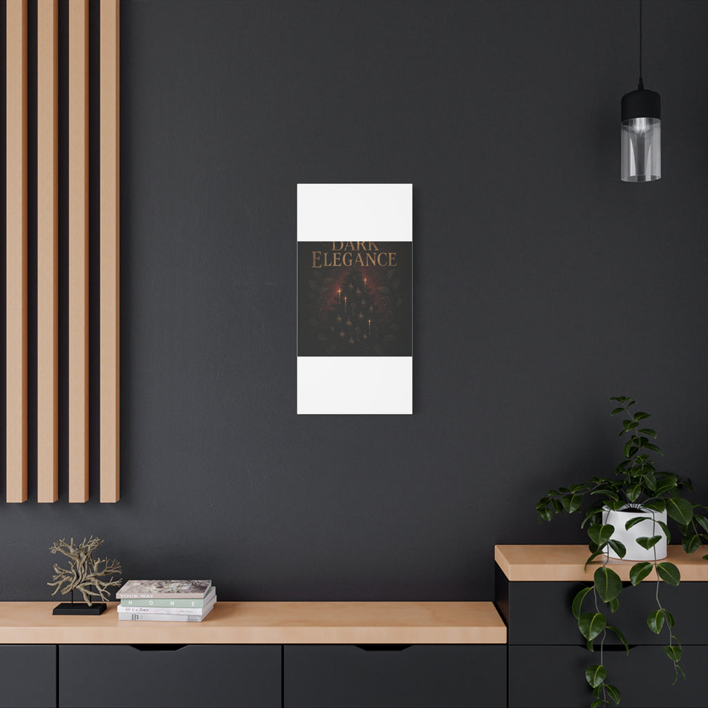 Elegance Christmas Canvas Wall Art — Vintage Candlelit Tree Matte Stretched Print