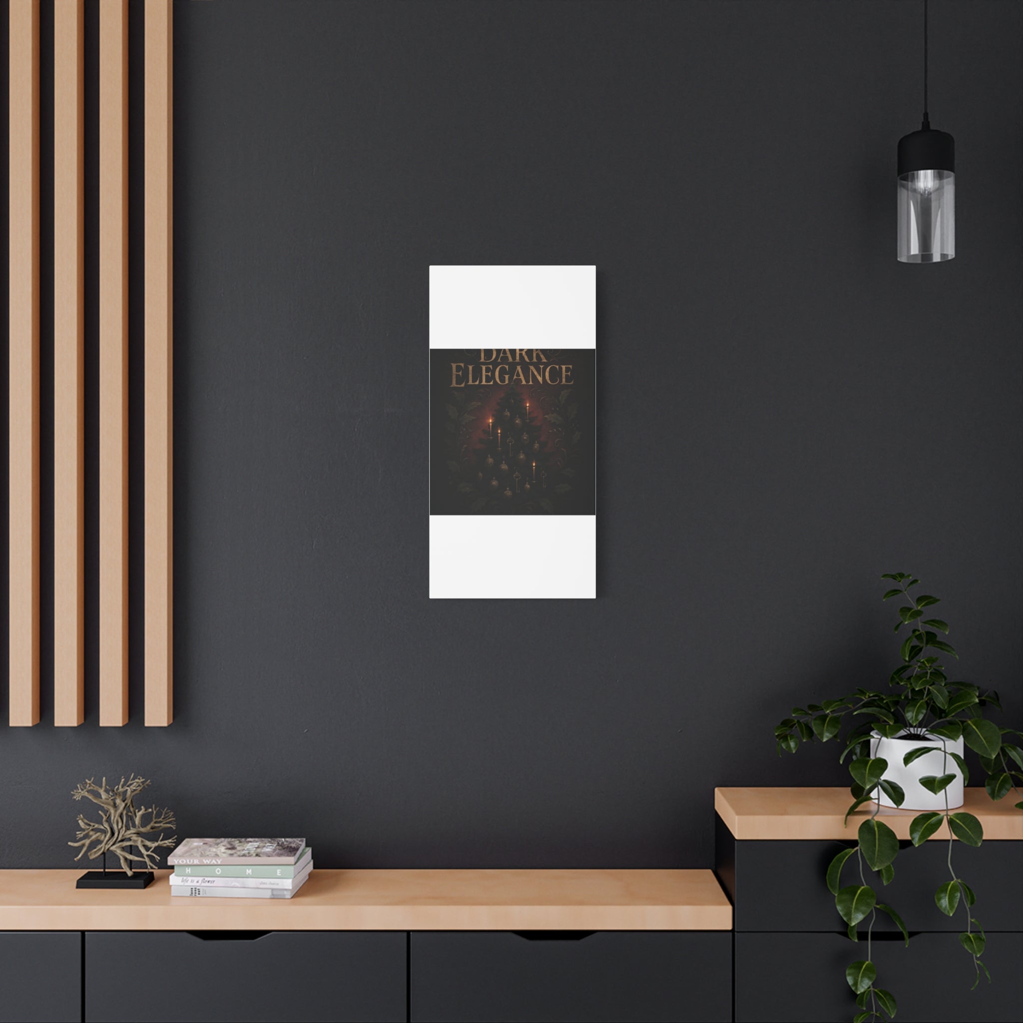 Elegance Christmas Canvas Wall Art — Vintage Candlelit Tree Matte Stretched Print