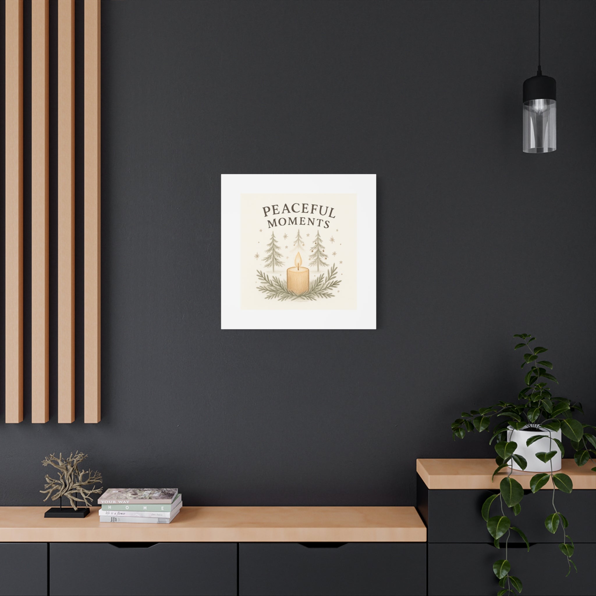 Peaceful Moments Candle Canvas — Matte Stretched Wall Art