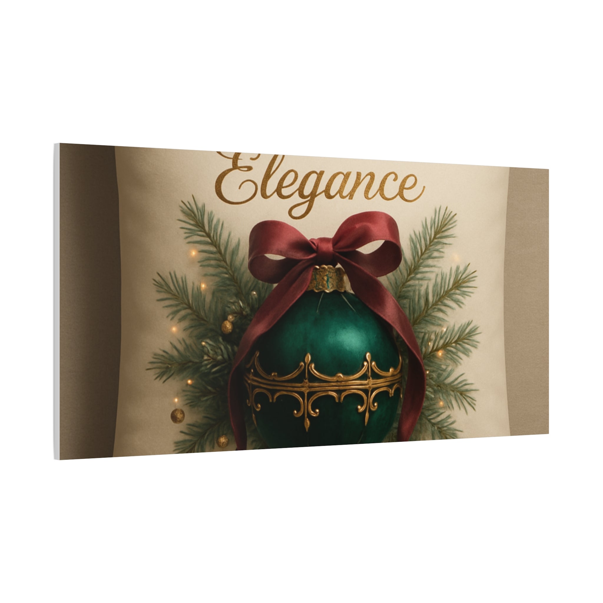 Festive Elegance Christmas Canvas Wall Art — Green Ornament Holiday Decor