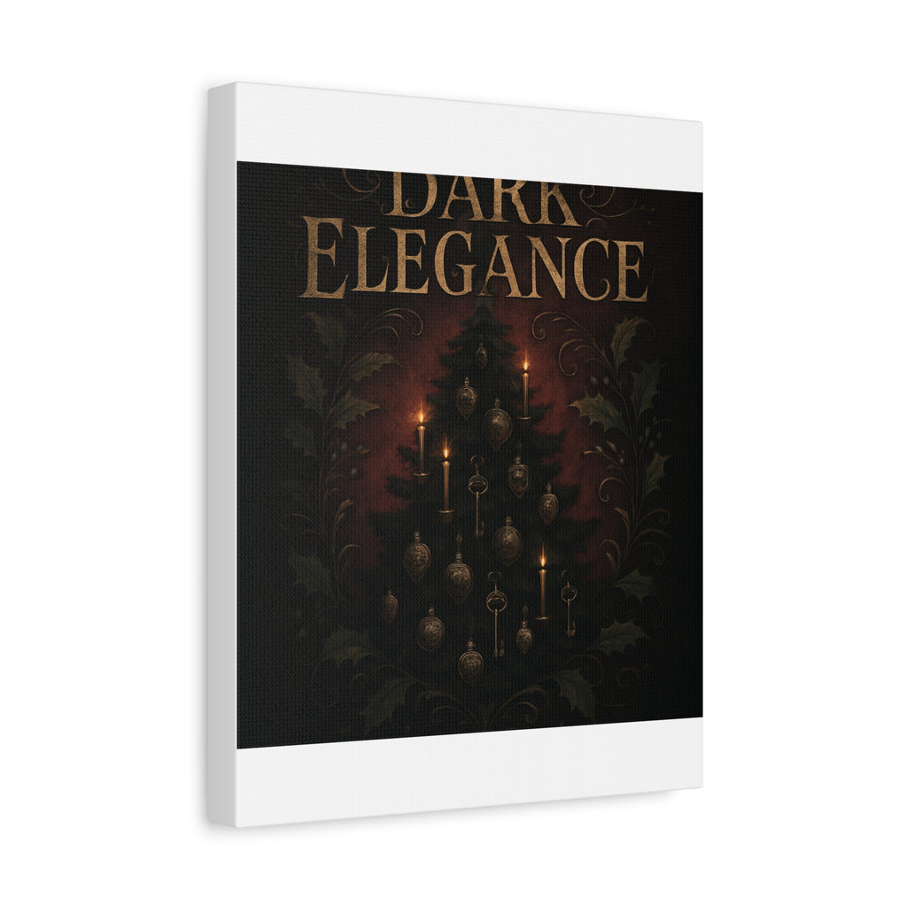 Elegance Christmas Canvas Wall Art — Vintage Candlelit Tree Matte Stretched Print