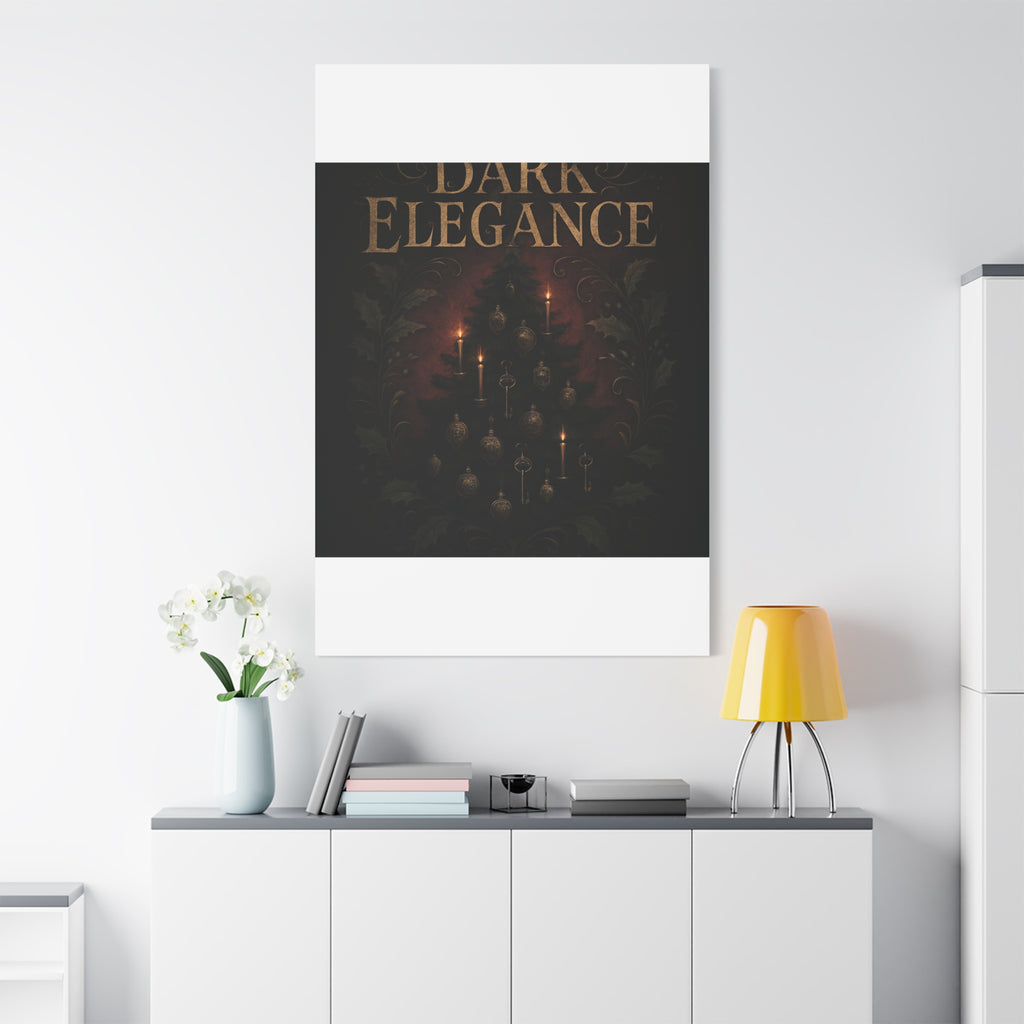 Elegance Christmas Canvas Wall Art — Vintage Candlelit Tree Matte Stretched Print