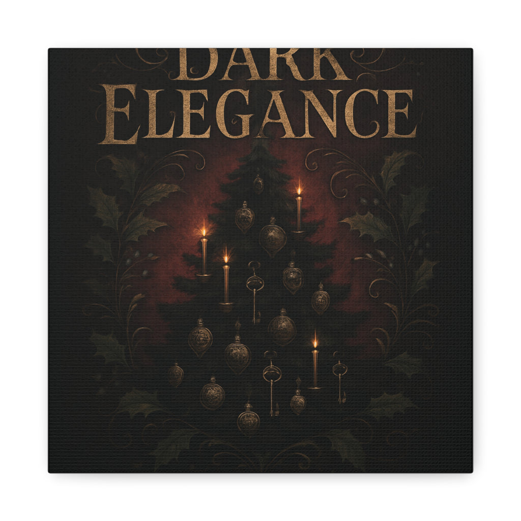 Elegance Christmas Canvas Wall Art — Vintage Candlelit Tree Matte Stretched Print