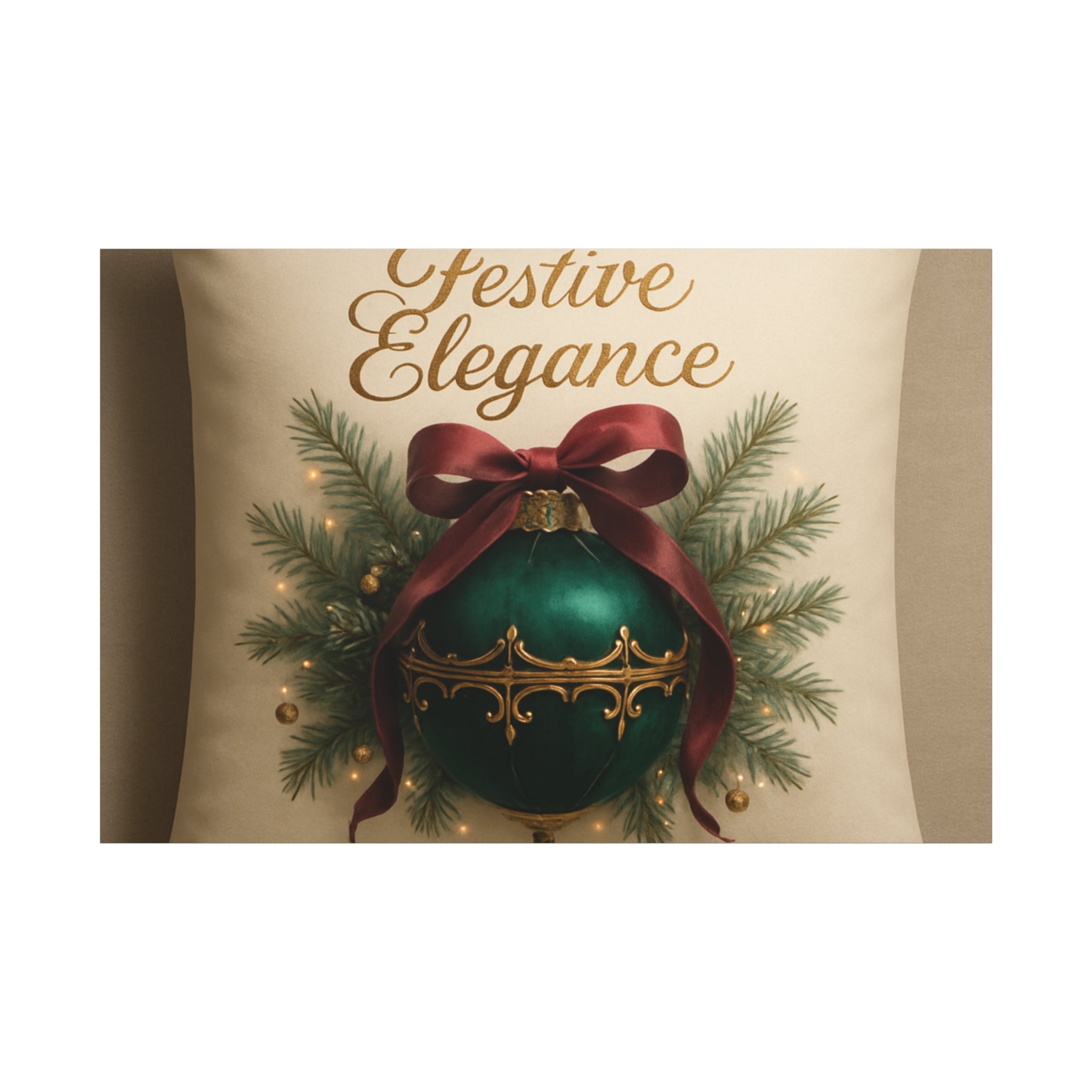 Festive Elegance Christmas Canvas Wall Art — Green Ornament Holiday Decor
