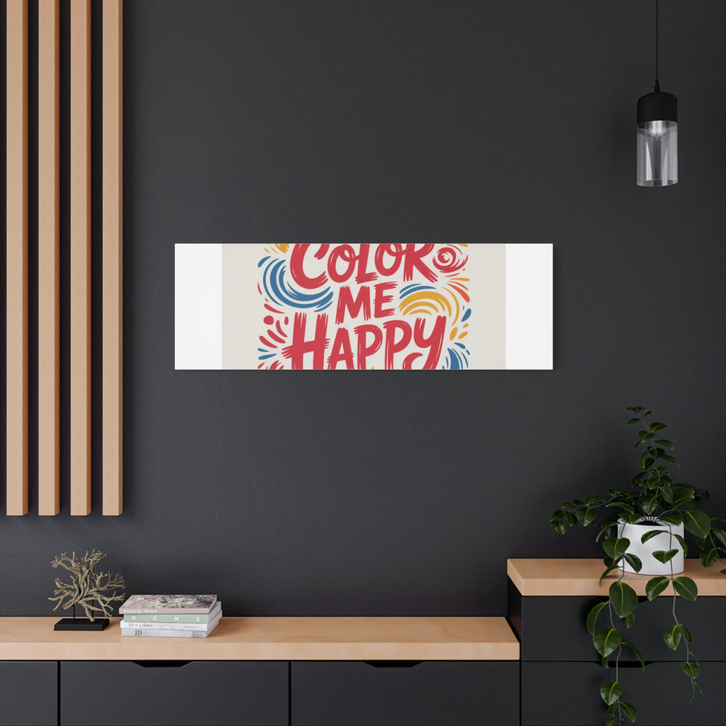 Color Me Happy Canvas Wall Art — Bright Hand-Lettered Inspirational Print
