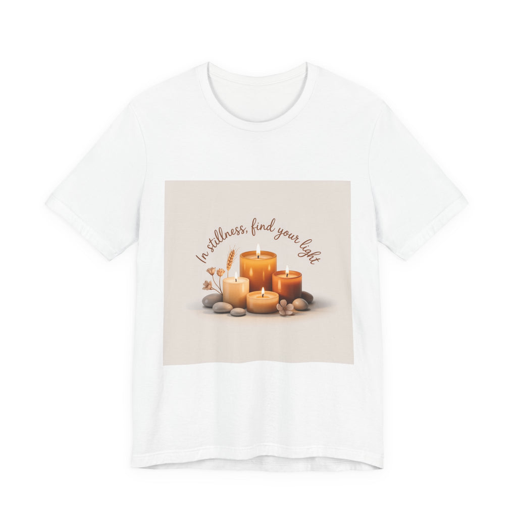 Candles & Calm Tee — "In Stillness, Find Your Light" Relaxation T-Shirt