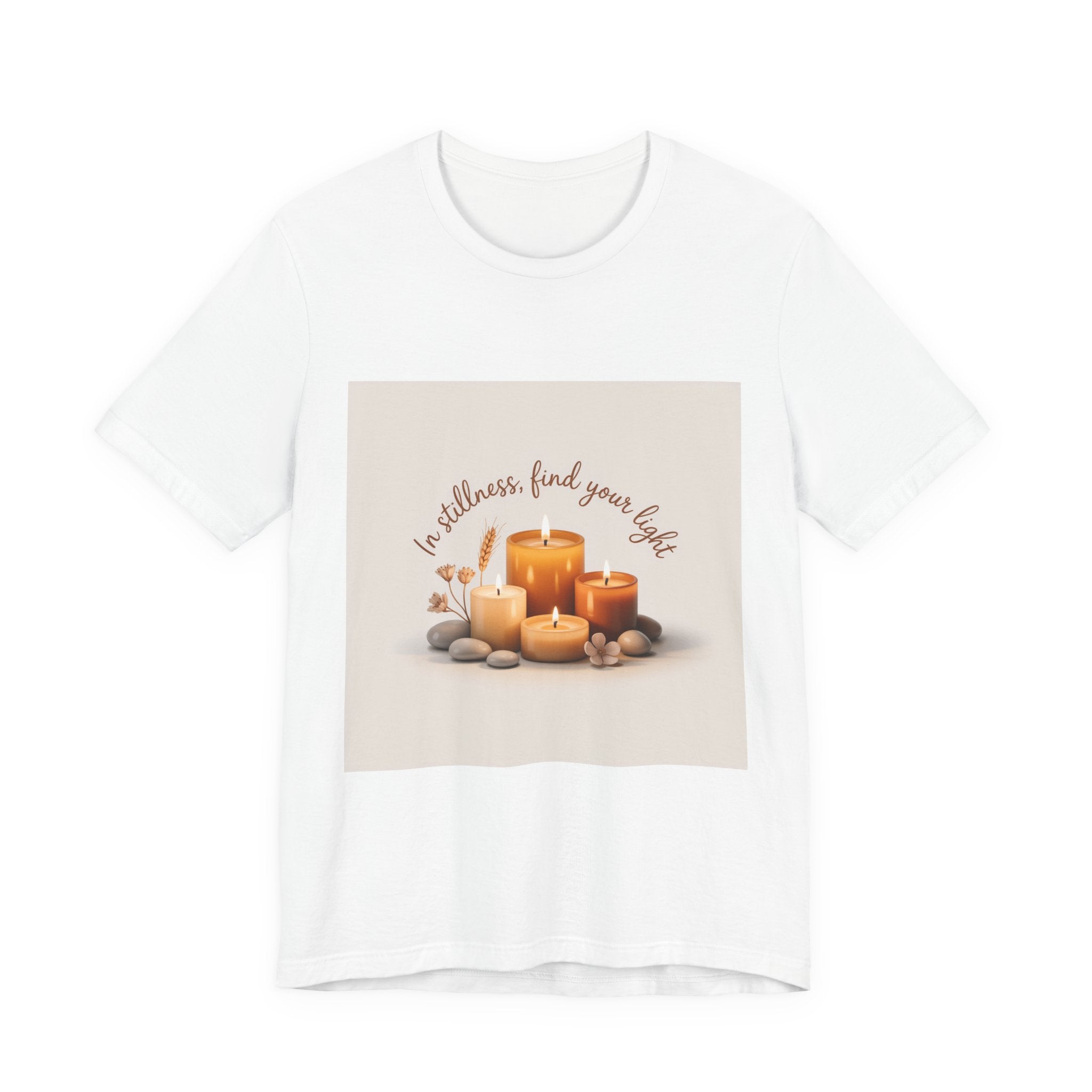Candles & Calm Tee — "In Stillness, Find Your Light" Relaxation T-Shirt
