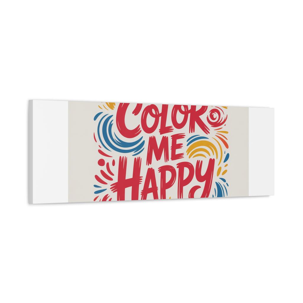 Color Me Happy Canvas Wall Art — Bright Hand-Lettered Inspirational Print