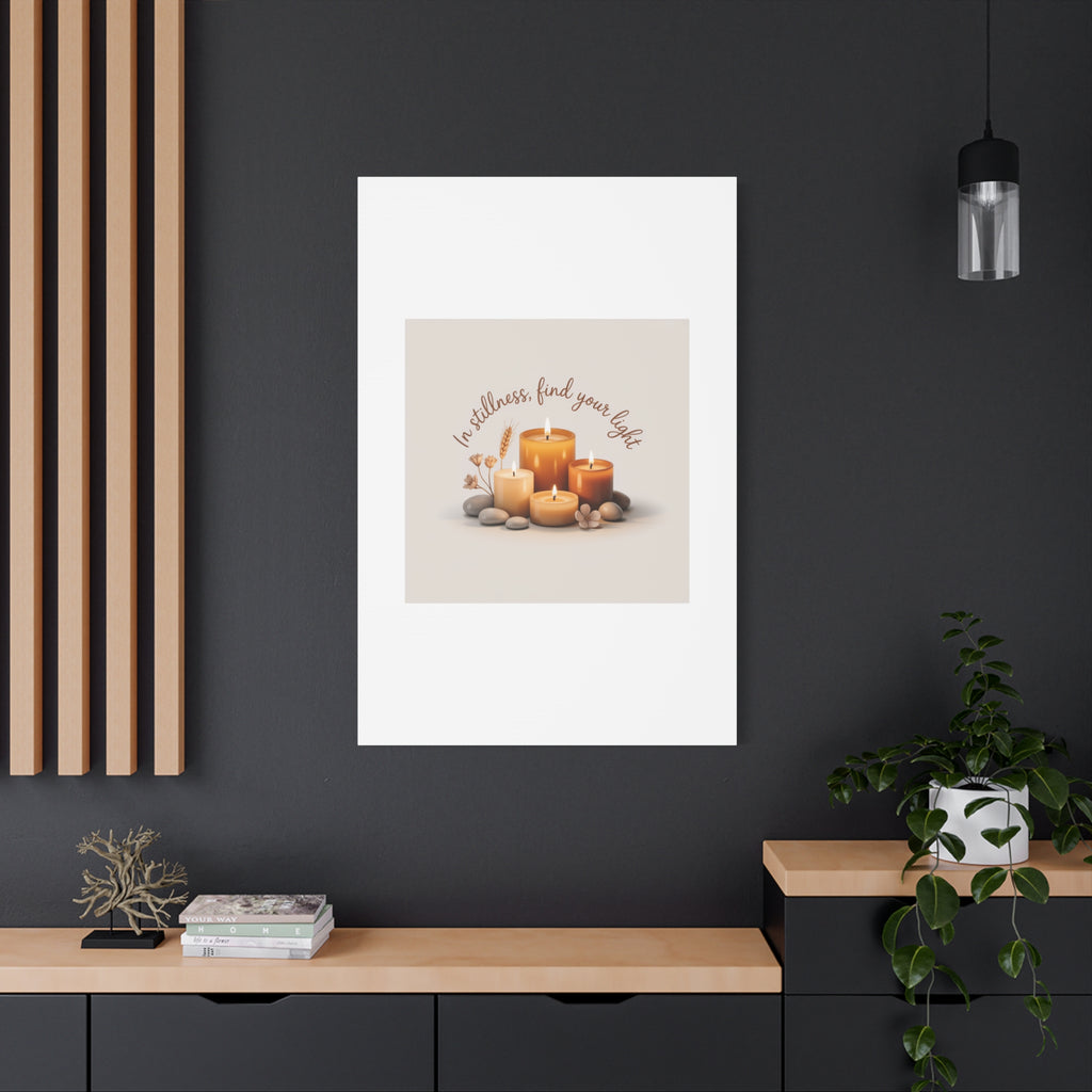 Canvas Wall Art - "In Stillness, Find Your Light" Candle Print