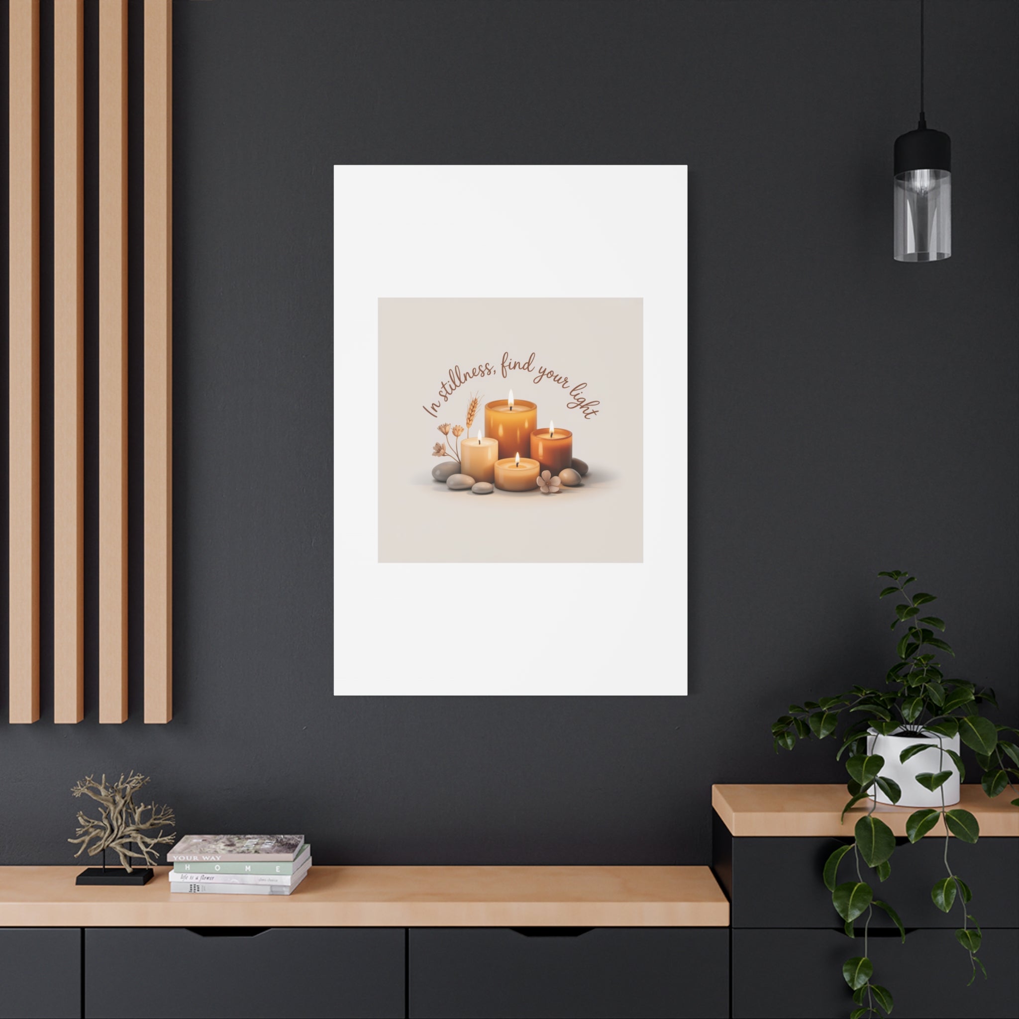 Canvas Wall Art - "In Stillness, Find Your Light" Candle Print