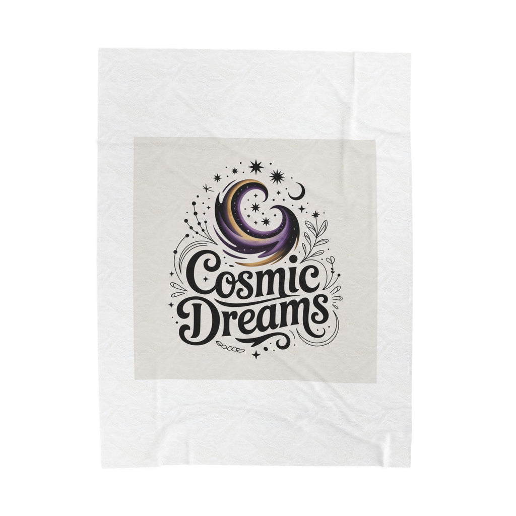 Cosmic Dreams Velveteen Plush Blanket — Soft Celestial Moon & Stars Throw